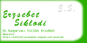 erzsebet siklodi business card